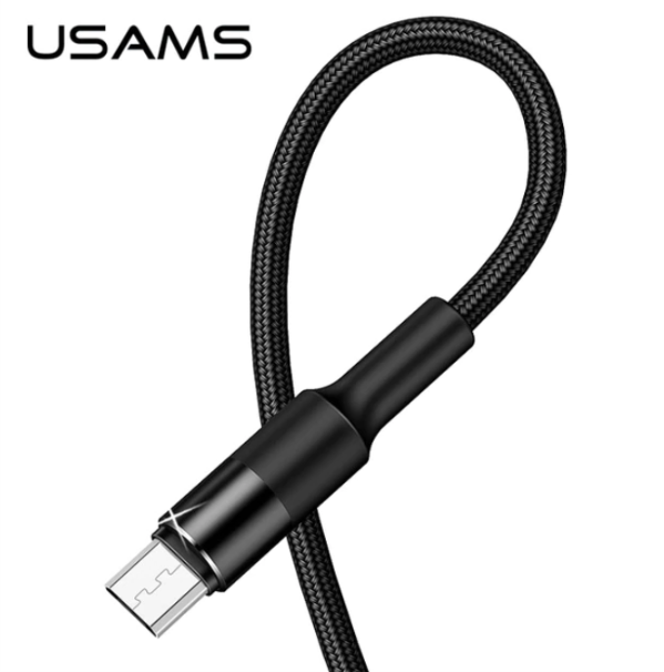 DATA CABLE MICRO USB USAMS BRAIDED 1.2M USSJ219 U5 BLACK