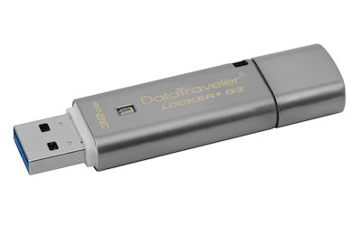 ΜΝΗΜΗ USB FLASH 32GB KINGSTONE DATA TRAVELER LOCKER+G3 USB 3.0 DTLPG3/32