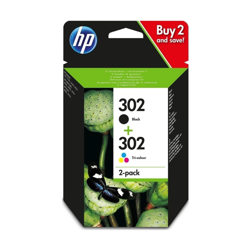 ΜΕΛΑΝΙ HP 302 2PACK TRI-COLOR+BLACK OR (X4D37AE)