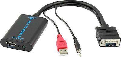 ΚΑΛΩΔΙΟ ADAPTOR HDMI (M) ΣΕ VGA (F) + AUDIO USB POWER