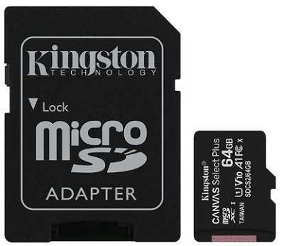 ΜΝΗΜΗ MICRO SD 64GB KINGSTON CANVAS SELECT PLUS