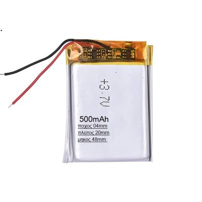 ΜΠΑΤΑΡΙΑ LIPO 3.7V 500mAh 042048P (04mm x 20mm x48mm)