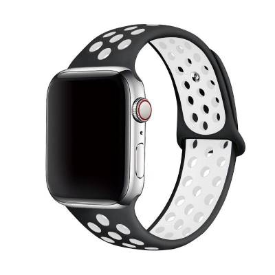 ΛΟΥΡΑΚΙ ΓΙΑ APPLE WATCH ΣΙΛΙΚΟΝΗΣ 42/44/45mm BLACK/WHITE MAGNETIC STRAP