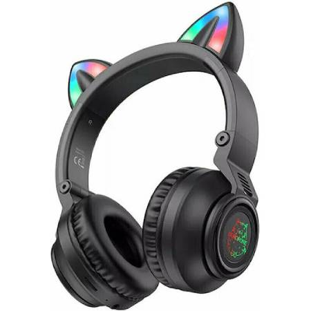 ΑΚΟΥΣΤΙΚΑ ΚΑΣΚΑ ΑΣΥΡΜΑΤΑ BOROFONE B018 CAT EAR BLACK