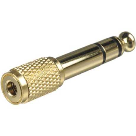 ADAPTOR JACK 3.5mm (M) ΣΕ 6.35mm (F)  ΕΠΙΧΡΥΣΟ