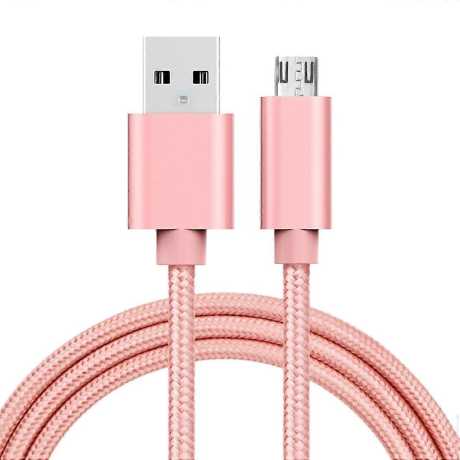 ΚΑΛΩΔΙΟ ΦΟΡΤΙΣΗΣ USB ΣΕ MICRO USB QIHANG 1m BRAIDED PINK/GOLD